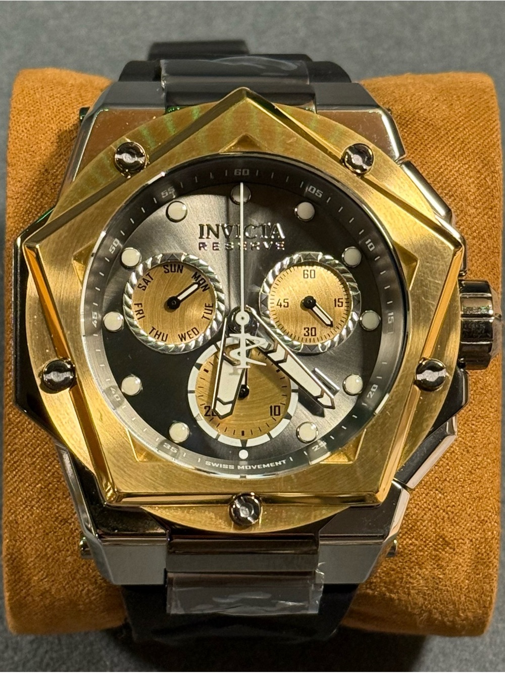 Invicta 44574 Helios Reserve Two-Tone Gold and Black Chronograph Watch